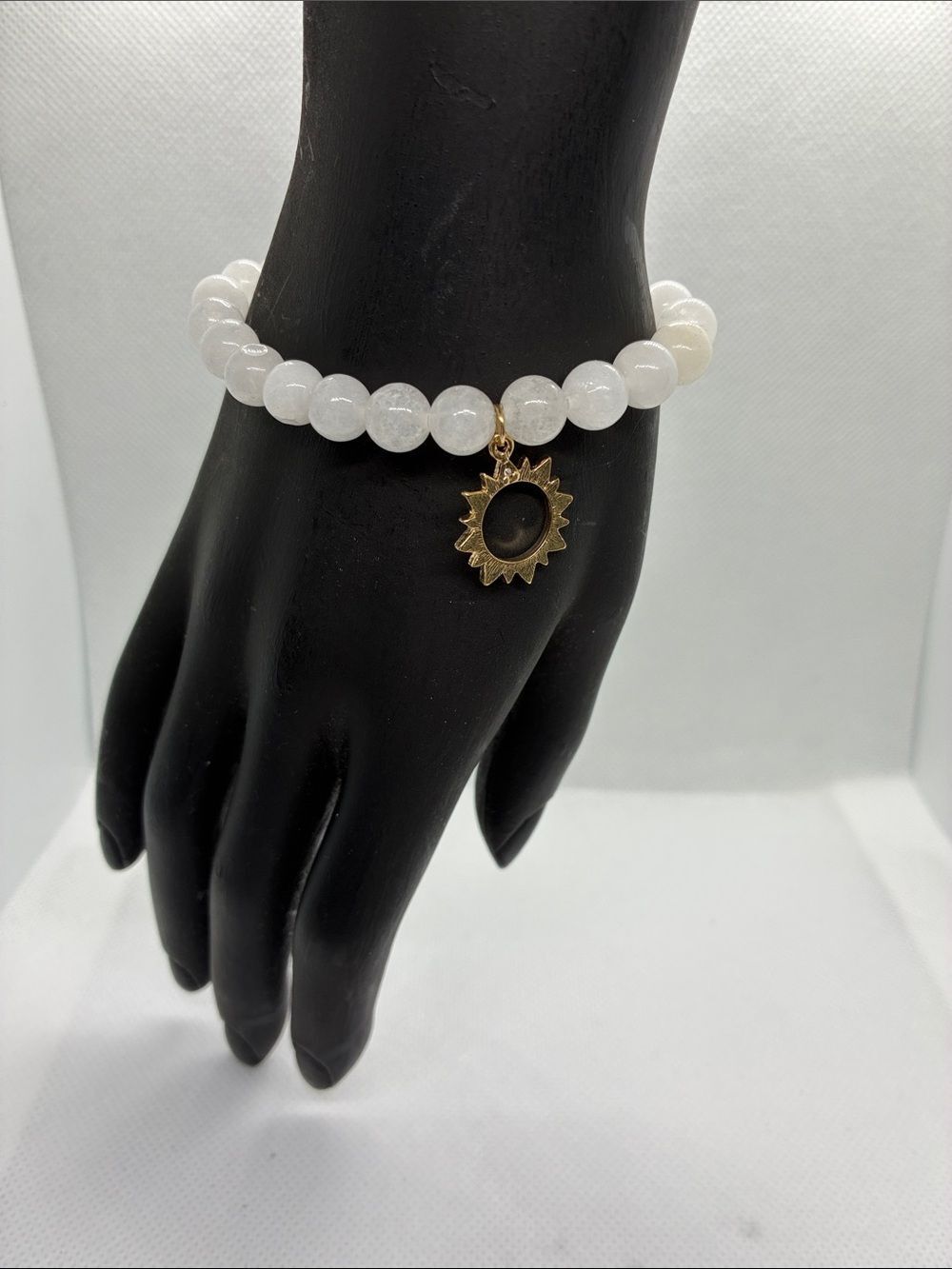 3For$20 White Beaded Sun Charm Bracelet - Elegant